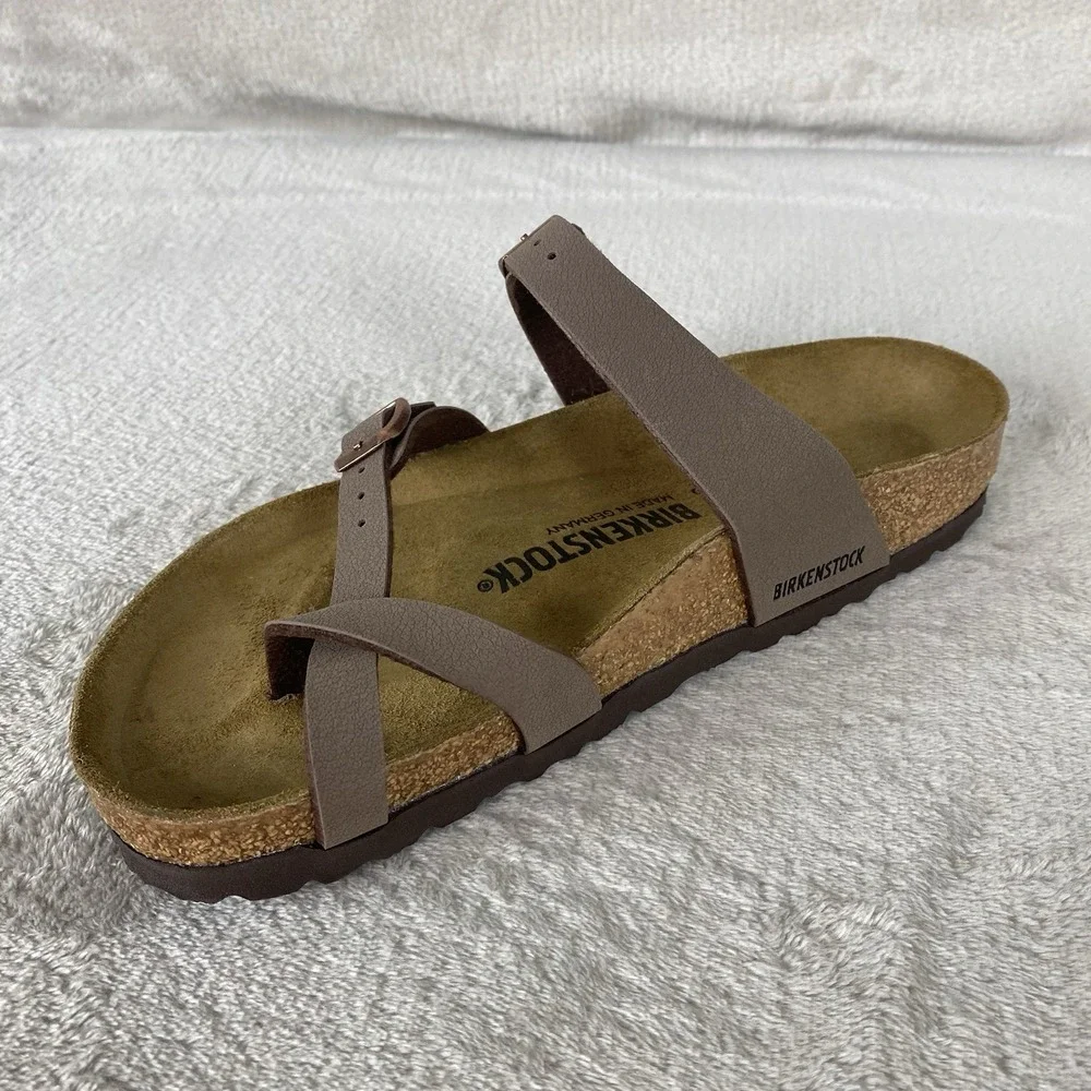 Birkenstock Mayari Sandals Womens US 7 EU 38 Mocca Birko-Flor Regular Fit NEW